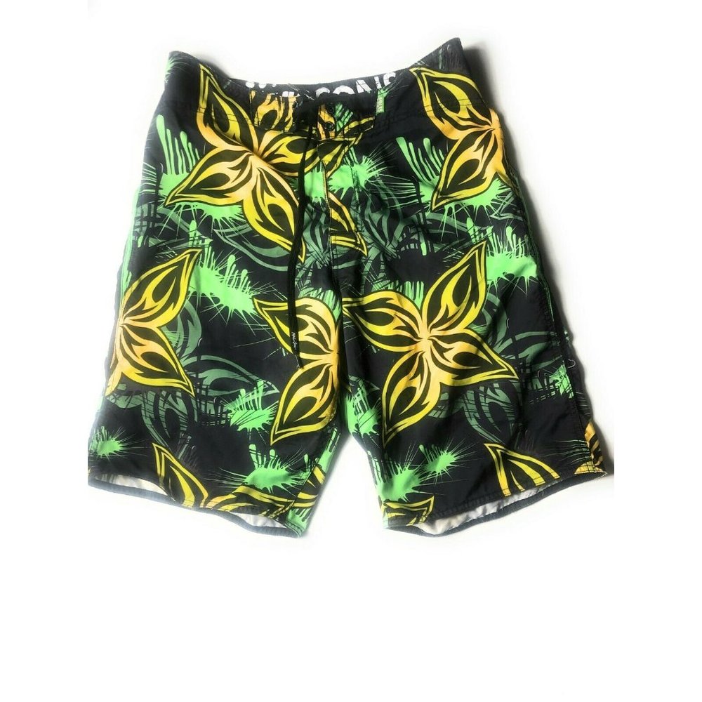 Maui Men's Swim Short Waist 32 Multicolor 100% Polyester Lace Front A11